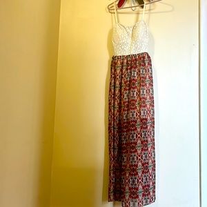 Lily Rose Multi Colored Maxi Dress (Size Medium)